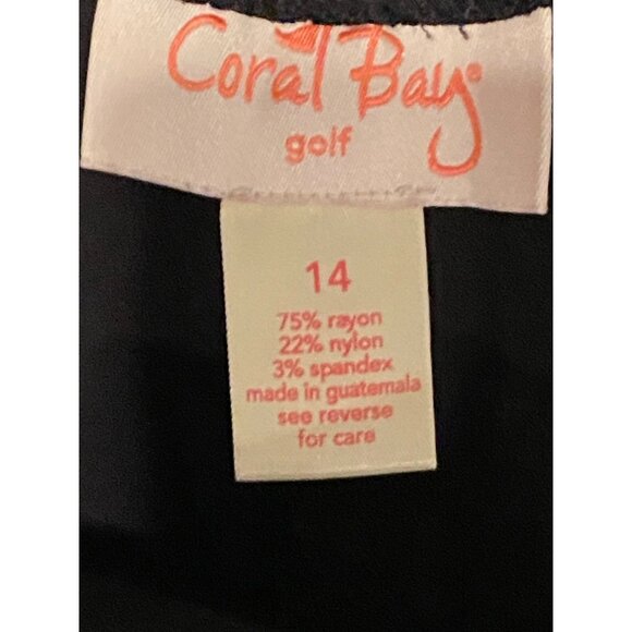 Coral Bay Golf Womens Size 14 Skort Black Stretch Pockets - Picture 3 of 6